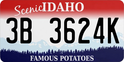 ID license plate 3B3624K