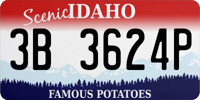 ID license plate 3B3624P