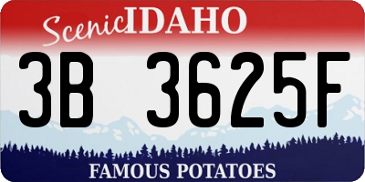 ID license plate 3B3625F