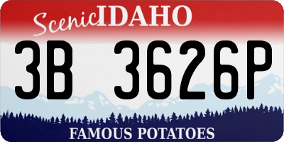ID license plate 3B3626P