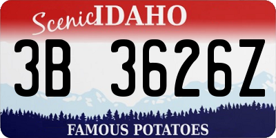 ID license plate 3B3626Z
