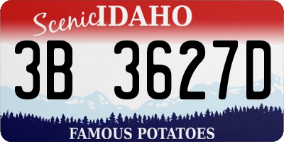ID license plate 3B3627D