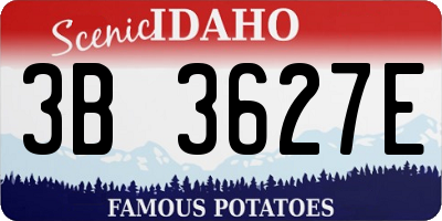 ID license plate 3B3627E