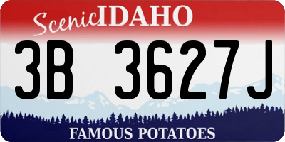ID license plate 3B3627J
