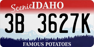ID license plate 3B3627K