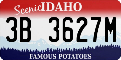ID license plate 3B3627M