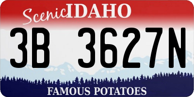 ID license plate 3B3627N