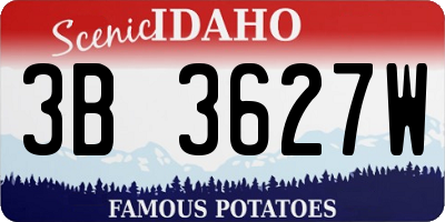 ID license plate 3B3627W