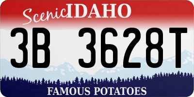 ID license plate 3B3628T