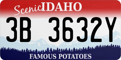ID license plate 3B3632Y