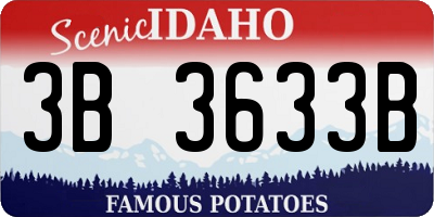 ID license plate 3B3633B