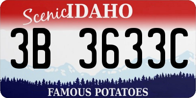 ID license plate 3B3633C
