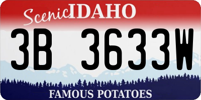 ID license plate 3B3633W