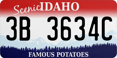 ID license plate 3B3634C