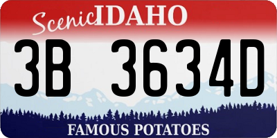 ID license plate 3B3634D