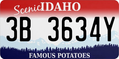 ID license plate 3B3634Y