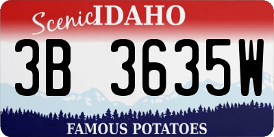 ID license plate 3B3635W