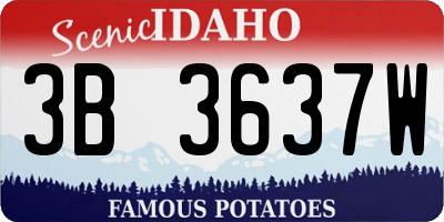 ID license plate 3B3637W