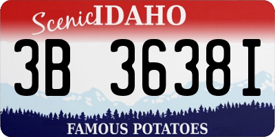 ID license plate 3B3638I