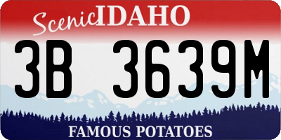 ID license plate 3B3639M