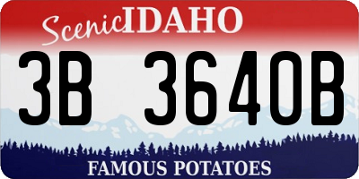 ID license plate 3B3640B