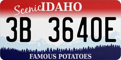 ID license plate 3B3640E