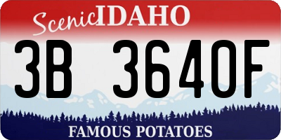 ID license plate 3B3640F