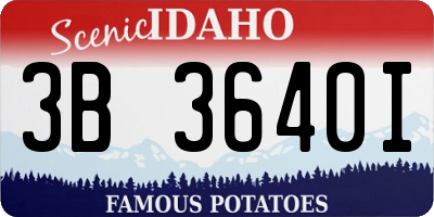 ID license plate 3B3640I