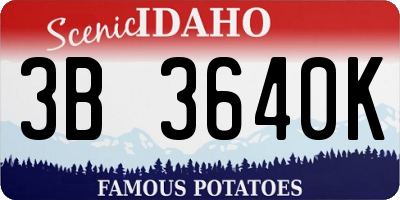 ID license plate 3B3640K