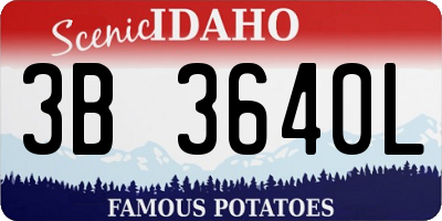 ID license plate 3B3640L