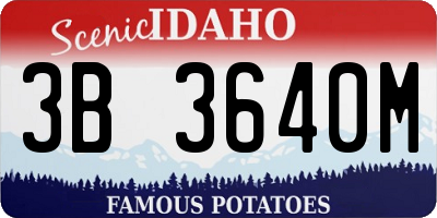 ID license plate 3B3640M