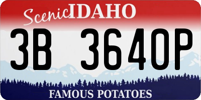 ID license plate 3B3640P
