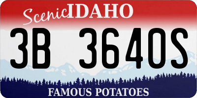 ID license plate 3B3640S