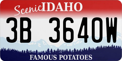 ID license plate 3B3640W