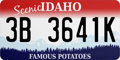 ID license plate 3B3641K