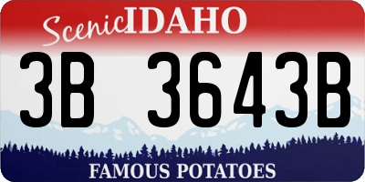 ID license plate 3B3643B