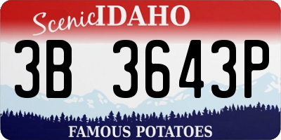 ID license plate 3B3643P
