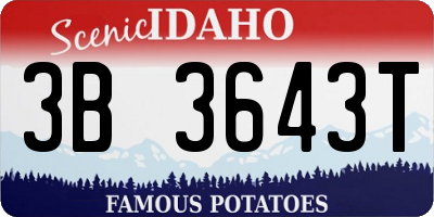ID license plate 3B3643T