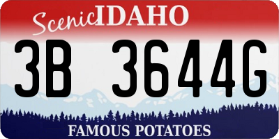 ID license plate 3B3644G