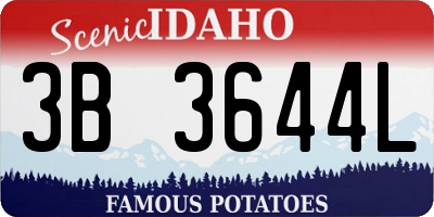 ID license plate 3B3644L