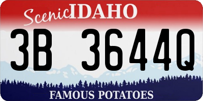 ID license plate 3B3644Q