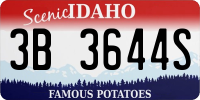 ID license plate 3B3644S