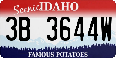 ID license plate 3B3644W