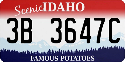 ID license plate 3B3647C