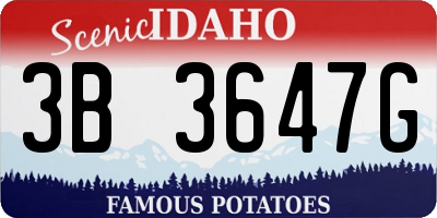 ID license plate 3B3647G