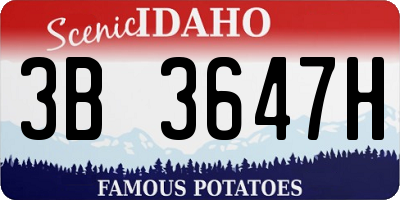 ID license plate 3B3647H