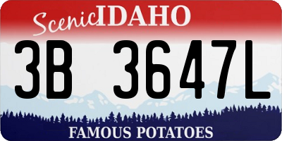 ID license plate 3B3647L