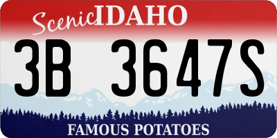 ID license plate 3B3647S