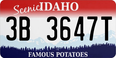 ID license plate 3B3647T