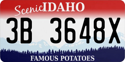 ID license plate 3B3648X